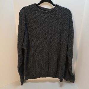 Vintage David Taylor Sweater Men's large Gray Preppy Boxy Crop Solid Fall 90s
